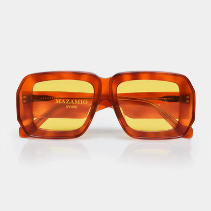 Mazamio Sunglasses - Orange Tortoiseshell with Light Yellow Tint