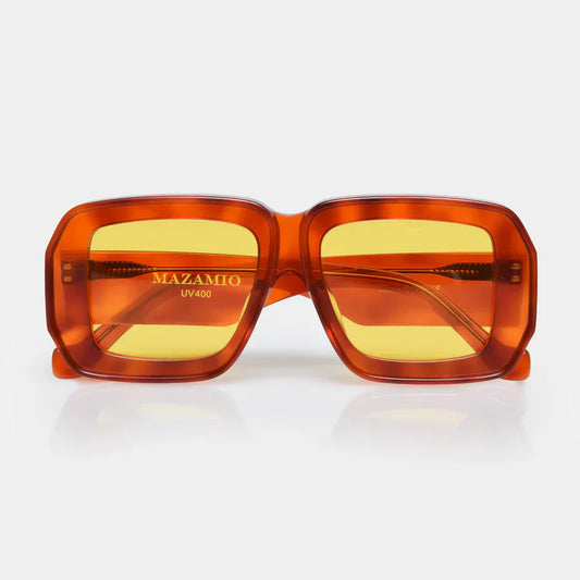 Mazamio Sunglasses - Orange Tortoiseshell with Light Yellow Tint